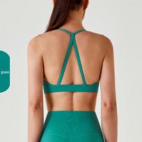 Women's Halter Neck Triangle Back Push-Up Yoga Sports Bra