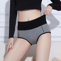 Women's High-Waisted Plus Size Cotton Underwear - Seamless, Antibacterial, Silk Crotch, Tummy Control Triangle Briefs L (165) balta