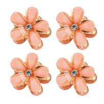 4Pcs Hair Pins Camellia Flower Shape Mini Gripper Side Bang Small Hair Claw Commuting Dating Dinner Hair F