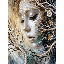 Unique DIY Pearl Gem Painting Kit 30x40cm Beautiful Woman Frameless Art Perfect Handmade Gift for Adults Home Wall Decor for Any Occasion 30x40cm