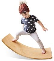 36.6-Inch Multi-Functional Wooden Balance Board: Children's Yoga, Rocker Curve, Early Education Sensory Trainer 85*1.8*30 cm black