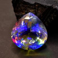 Huge Size Rainbow Gemstone 212 Carat Lab-Created Mystic Topaz Pear Cut CERTIFIED 23.6 mm approx