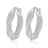Sterling Mobius Loop Earrings With 1.3ct Moissanite Studs Chic Fashion Jewelry Women 925 Sterling Silver