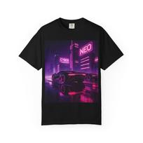 Cyber Neon Racer T-Shirt — Retro Futuristic 'NEO' Graphic Tee 4XL