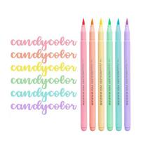 6 colors Soft Brush Fluorescence Pen Set Pastel Markers Brush Set Art Color Highlighter Calligraphy pens Stationery Supplies