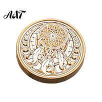 DIY Crafting Wax Seal Heads Sealing Copper Stamp Head, with Detailed Relief Texture, Round Decorative Stamps for Envelopes Shaped Durable Brass C