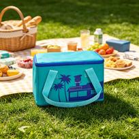 Summer Striped Picnic Bag, Cooler Bag for Outdoor Dining and Beach Trips One Size
