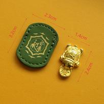 Coin Biting Golden Turtle Keepsake Leather Sleeve Brass Turtle Figurine  Birthday green style 1