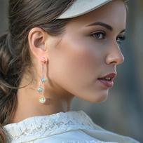 Women's Mirror Ball Drop Earrings, Sphere Stud Earrings for Party Concert Dance Accessories one size
