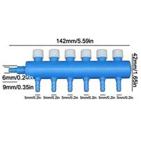 Independent Control Valves Aquarium Air Manifold Aquarium Air Splitter  Aquarium Aeration 1 in 6 out