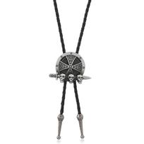 Vintage Personalized Eagle Head Pendant Necklace Skull Unisex Polo Collar Tie Gold Plated Link Chain Bamboo PU Sweater Chain 22"