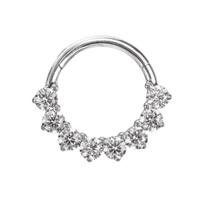 G23 Titanium Nose Ring Body Jewelry with Zircon Romantic Style Wedding Gift for Unisex Nose Rings&1.2*8mm
