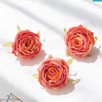 Large Rolled Edges Rose Head Handmade Diy Fake Roses Flowers Peplum Wedding Flower Artificial Shooting Props Decoration Fake Flowers 5 pcs