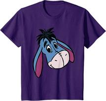 Hot Fashion Casual Disney Winnie The Pooh Eeyore Happy Big Face Costume T-Shirt S-4XL Four Seasons XXL
