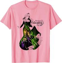 Fashion Casual Disney Sleeping Beauty Aurora Dress with Maleficent T-Shirt S-4XL Summer XXXL