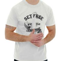Christian Strong Set Free By The Truth Cross Womens or Mens Crewneck T Shirt Tee XXXXL
