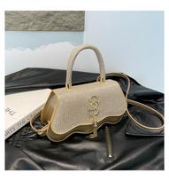 225 spring and summer new light luxury sequins fashion simple texture casual design shoulder portable messenger small square bag