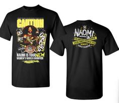 WWE 2025 Naomi Caution Women's World Champion T-Shirt Black M black