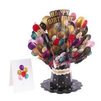 3D Pop-Up Bouquet Greeting Card Sunflower Lily Tulip Carnation Flower Bouquet Card for Mother's Day Teachers' Day Graduation Anniversary Birthday I