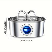 108oz/3.2L Cat Water Stainless Steel Pets Dispenser With LED Light Silent Pump Automatic Fountain For Cat Dog Drinking Bowl