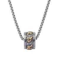 Six-character Mantra, Transfer Beads, Titanium Steel Men's Necklace, Stainless Steel Pendant, Non-fading Jewelry
