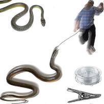 Golf Snake Prank with String & Clip - Snake on A String Prank Props, Clip on Snake Prank for Teasing Friends, Realistic Snake Prank Chases People Gift