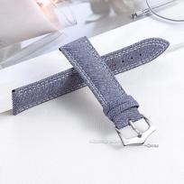 Sailcloth Denim Pattern Watch Strap 18mm 20mm 22mm Nylon Leather Watchband Sport Wristband Belt Accessories for Women Men 18mm tamsiai mėlyna spalva