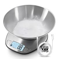 WS Stainless Steel Digital Kitchen Scale with Bowl