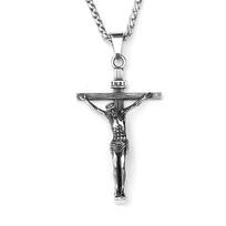 Classic Jesus Suffered on The Cross Pendant Necklaces for Men Stainless Steel Christian Amulet Jewelry Fashion Religious Gift 60CM