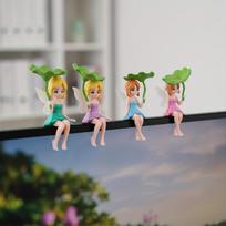 2pcs Resin for Lotus Fairy Girl Figurine Set, Car Center Console Ornament, Cute Desktop Decorative Figurine, Miniature Landscape Ornament