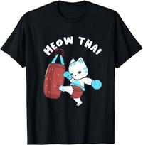 NEW LIMITED Muay Thai Cat Meow Thai Punching Bag Fighting Gift TShirt Size S-5XL Unisex T-Shirt XXXXL