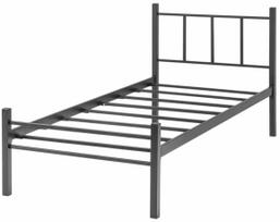 Lova viengulė Kalune Design K90, 90 x 190 cm, juoda sp., be čiužinio, su grotelėmis