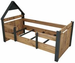 Vaikiška lova Kalune Design Valerin, antracito sp./ąžuolo sp., be patalynės dėžės, be čiužinio