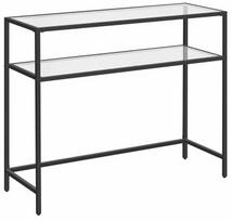 Konsolinis staliukas Kalune Design By-4, skaidri sp./juoda sp., 30 cm x 90 cm x 80 cm