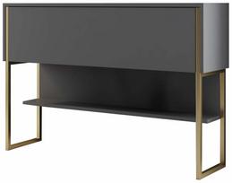Konsolinis staliukas Kalune Design Luxe, aukso sp., 30 cm x 120 cm x 80 cm