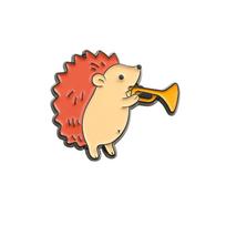Paint Tuba Violin Musician Audience Pin Backpack Decoration Cartoon Hedgehog Brooch Enamel Badge tuba
