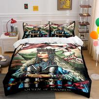Queen of Swords Medieval Bedding Set Bedding set (1 duvet cover, 2 pillowcases, duvet not included) 135x200cm