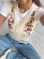 European and American Cross-border 2025 Fashion New Casual Versatile Embroidered Knit Sweater Women's Tank Top S