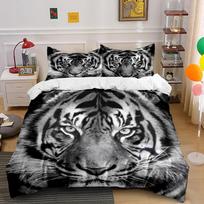 Tiger Face 3-Piece Bedding Set Bedding set (1 duvet cover, 2 pillowcases, duvet not included) 135x200cm