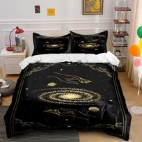 Cosmic Design Black Bedding Set Bedding set (1 duvet cover, 2 pillowcases, duvet not included) 135x200cm