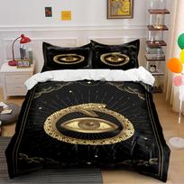 Golden Snake and Eye Design Bedding Set Bedding set (1 duvet cover, 2 pillowcases, duvet not included) 135x200cm