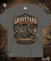 Graveyard Gasser Club 100% Cotton T-Shirt Hot Rod Racing Zombie Horror Tee S-4XL XL