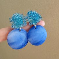 Super Fairy Atmospheric Ins Earrings Sweet Blue Multicolor Flower Smudge Disc Gentle Exquisite Versatile Women Studs