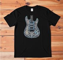 Electric Guitar Graphic T-Shirt White Tee Music Rock Band Instrument Art Unisex Unisex T-Shirt S