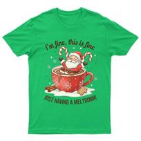 Im Fine This Is T-Shirt Unisex Gift Retro Seasonal Funny Xmas Claus Santa XXXXL