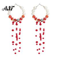 Mysterious Fashion Jewelry Gothic Blood Drop Choker, Layered Faux Pearl Necklace, Red Tassel Spooky Party Earrrings, Punk Style Vampire for B