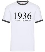 Limited Edition 1936 - Mens Ringer - Birthday Present 87th 87 Gift Age XS
