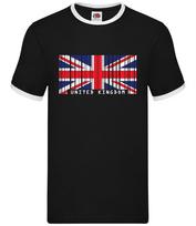 United Kingdom Flag - Mens Ringer - London UK Country Travel Great Britain L