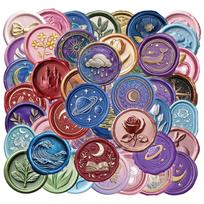 10/30/50pcs Transparent Cartoon Wax Stamp Stickers Colorful Graffiti Decal DIY Laptop Scrapbook  Notebook Aesthetic Seal Sticker