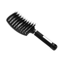 Boar Hair Brush, -Static Curved Cushion Massage Brush, 9- Detangling Comb for and one size